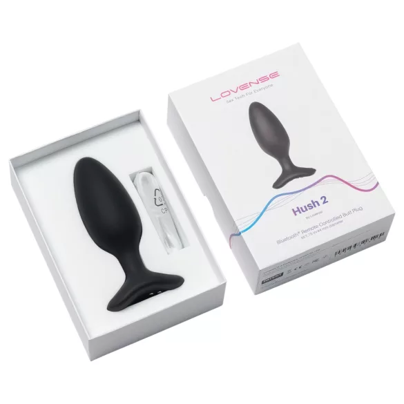 Lovense Hush 2 M - Vibrator anal controlat prin aplicație (45 mm, negru)