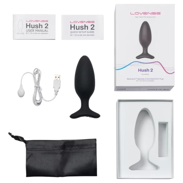 Lovense Hush 2 M - Vibrator anal controlat prin aplicație (45 mm, negru)