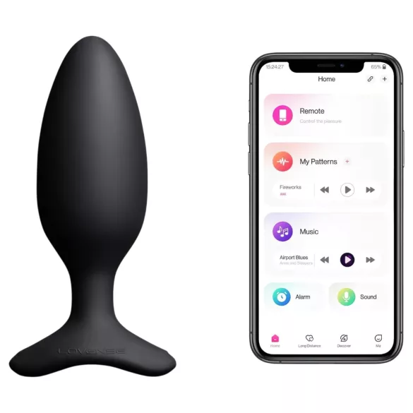 Lovense Hush 2 M - Vibrator anal controlat prin aplicație (45 mm, negru)