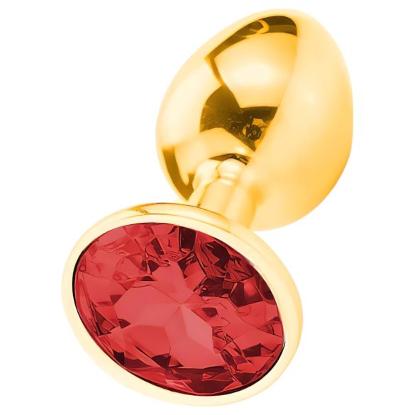 Sunfo - dop anal metalic cu piatră roșie - auriu