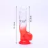 Sunfo - dildo cu ventuză, cu testicule - 21cm - transparent roșu