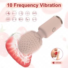 Sunfo Căpșună - mini vibrator masaj impermeabil (roz)