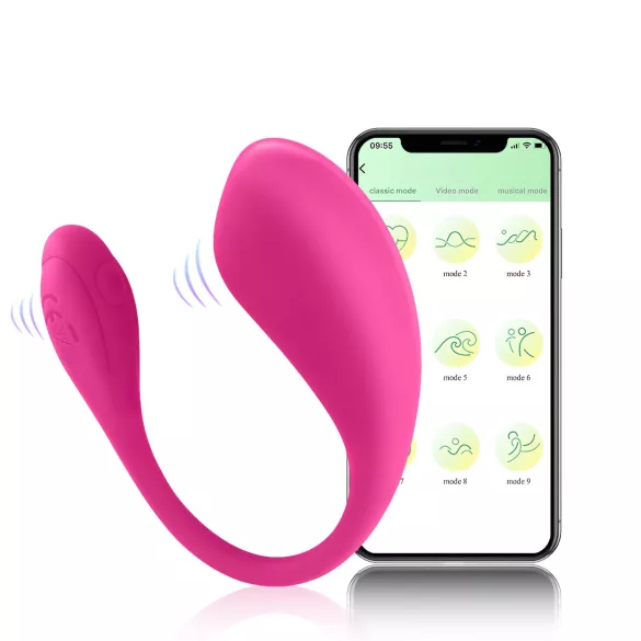 Sunfo - Ou vibrator controlat prin aplicație (roz)