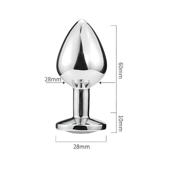 Sunfo - plug anal metalic cu piatră mov (argintiu)