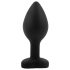 Sunfo - plug anal silicon, piatră inimă alb-negru
