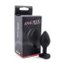 Sunfo - plug anal silicon, piatră inimă alb-negru