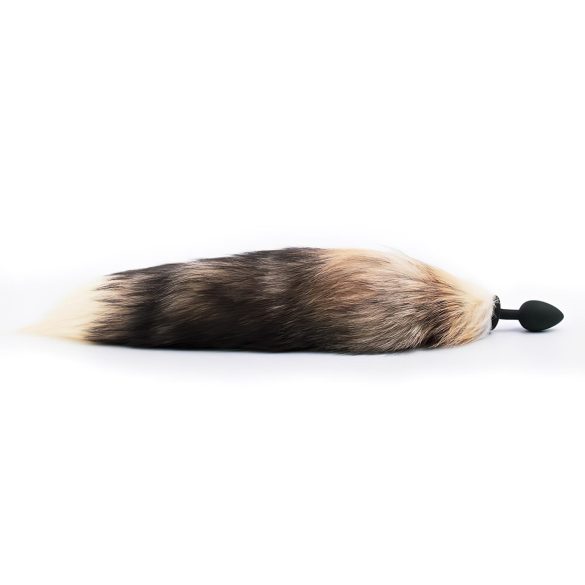 Sunfo - dop anal din silicon cu coadă de vulpe - negru-roșu