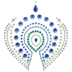   Set de bijuterii intime sclipitoare ca diamantele - set de 3 piese (verde-albastru)