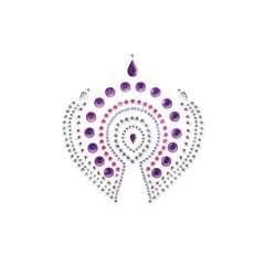   Set de bijuterii intime strălucitoare cu diamante - 3 piese (roz-violet)