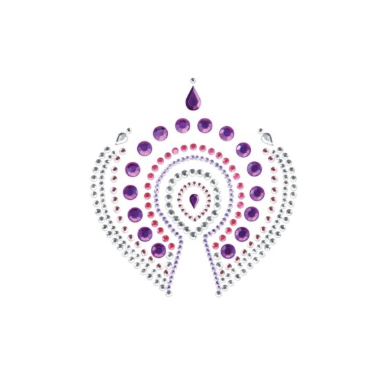 Set de bijuterii intime strălucitoare cu diamante - 3 piese (roz-violet)