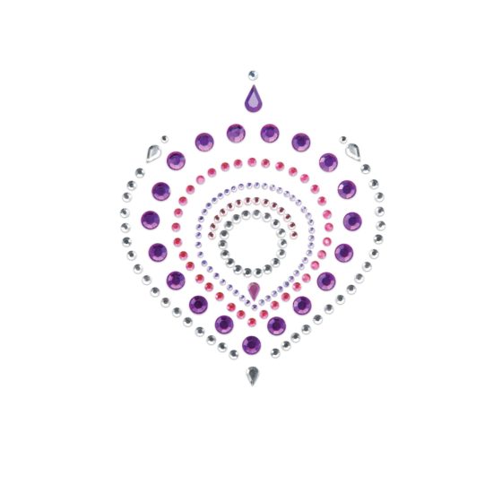 Set de bijuterii intime strălucitoare cu diamante - 3 piese (roz-violet)