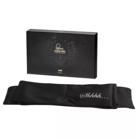 Bijoux Indiscrets Shhh Blindfold - eșarfă de bondage din satin premium (neagră)