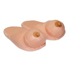 Papuci de pluș natural - formă de piept