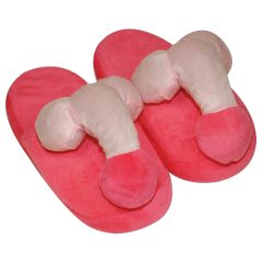 Papuci de pluș roz - în formă de penis