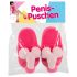 Papuci pluș roz - formă de penis