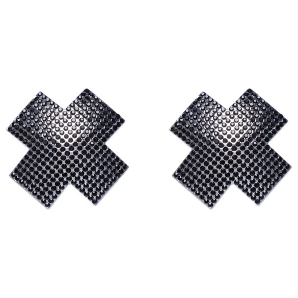 Cottelli - abțibild sâni cu strasuri X - negru