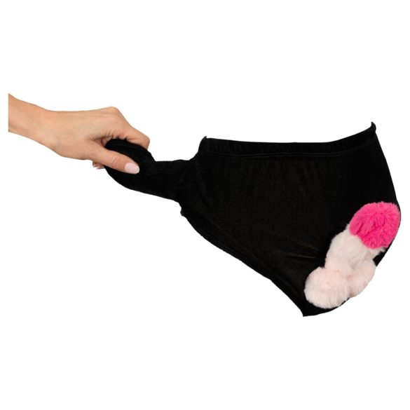 Chiloți cu pompă și penis (negru)