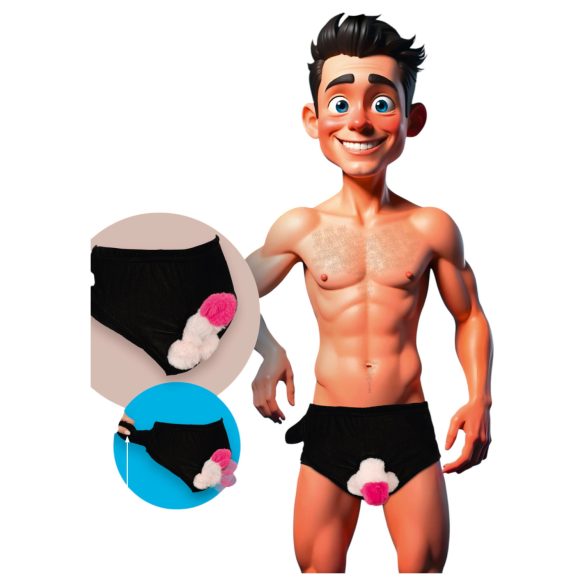 Chiloți cu pompă și penis (negru)