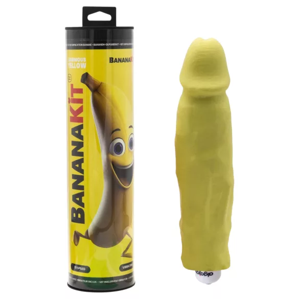 Bananakit - set pentru copiere penis cu vibrator - fosforescent (galben)