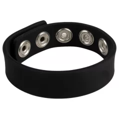   Pulselock Forge - inel pentru penis din silicon reglabil, cu capsă (negru) - 228 mm