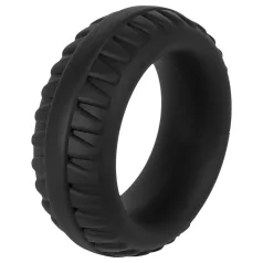   Pulselock Forge - inel penian din silicon cu model de profil de anvelopă (negru) - 35 mm