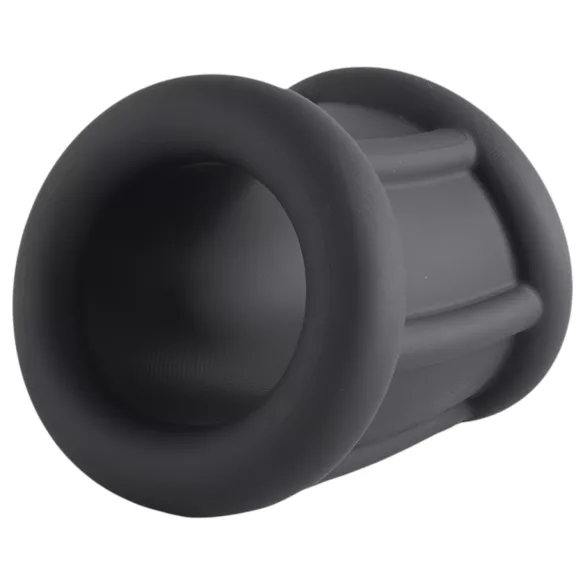 Pulselock Cocktura - inel penian din silicon striat (negru) - 30 mm