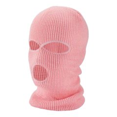 Balaclava - masca tricotată cu 3 deschizături (roz)