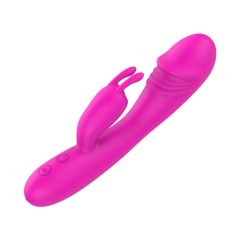 Lonely - vibrator cu punct G, cu clitoris, acumulator (roz)