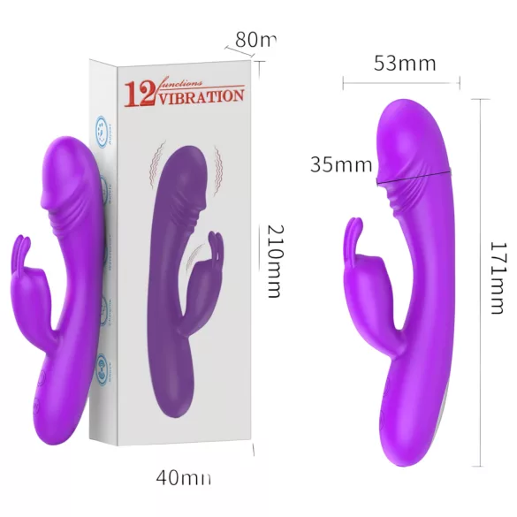 Lonely - vibrator cu braț pentru clitoris și punctul G - reîncărcabil - mov