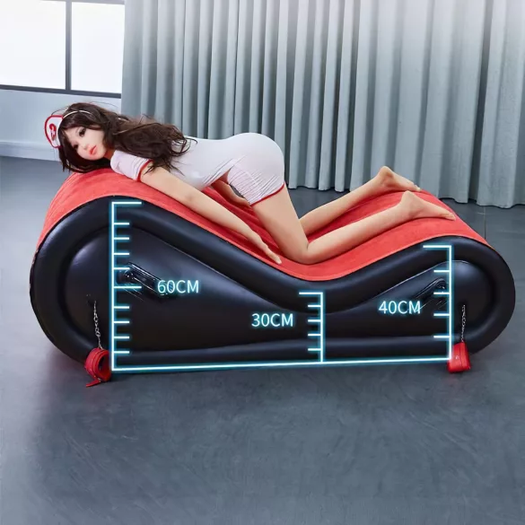 Perna Magic Desirel - Mobilier sexual BDSM gonflabil - cu cătușe (roșu)