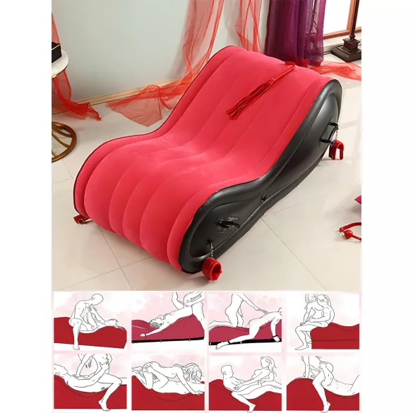 Perna Magic Desirel - Mobilier sexual BDSM gonflabil - cu cătușe (roșu)