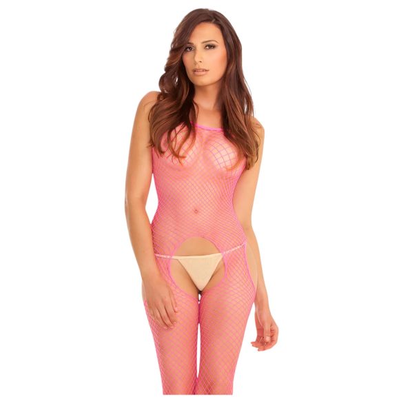 Rene Rofe - Catsuit din plasă (S-L) - roz