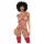 Mapalé - Set sutien decupat din 3 piese (roșu-natural) - (S/M)
