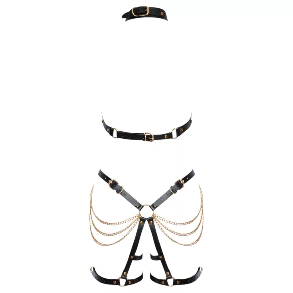 ZADO - Set ham din piele 2 piese (negru-auriu)