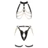 ZADO - Set ham din piele 2 piese (negru-auriu)