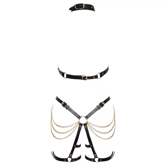 ZADO - Set ham din piele 2 piese (negru-auriu)