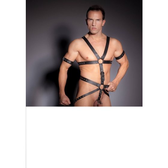 ZADO - Body din piele cu bretele pentru bărbați - L/XL