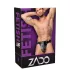 ZADO - tanga din piele tip centură de castitate cu 2 lacăte - negru (S-2XL)