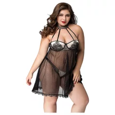 JSY 066 - set babydoll negru (XL-2XL)