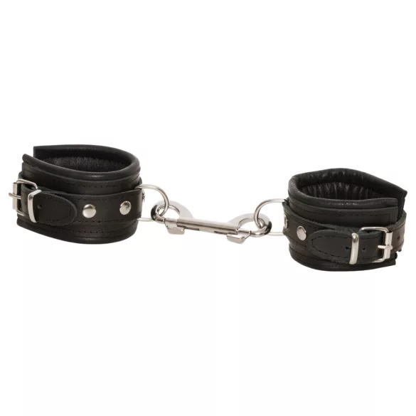 ZADO - cătușe din piele pentru încheieturi - cu carabină - negru
