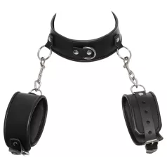 ZADO - colier din piele cu cătușe - negru