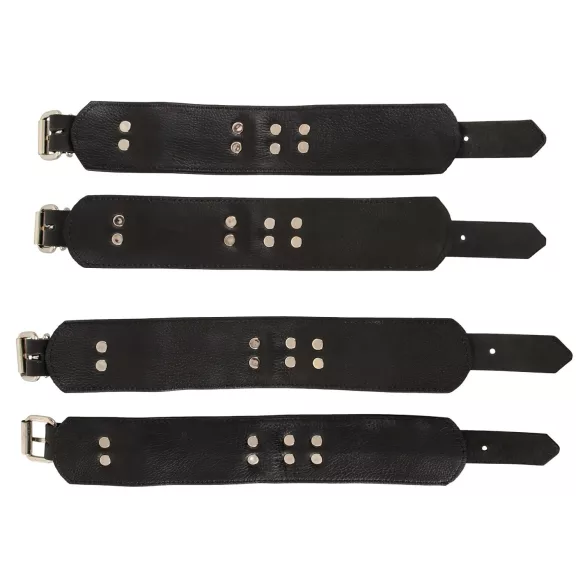 ZADO - set de restrângere pentru pat - piele neagră