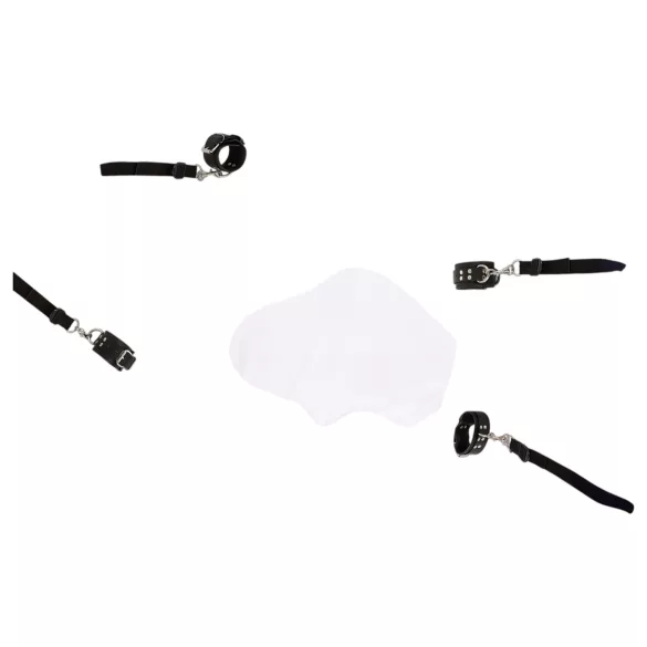 ZADO - set de restrângere pentru pat - piele neagră