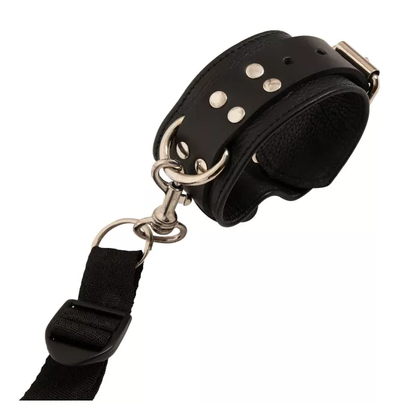 ZADO - set de restrângere pentru pat - piele neagră