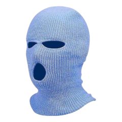 Balaclava - mască tricotată cu 3 deschideri (albastru)