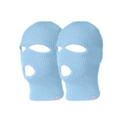 Balaclava - mască tricotată cu 3 deschideri (albastru)