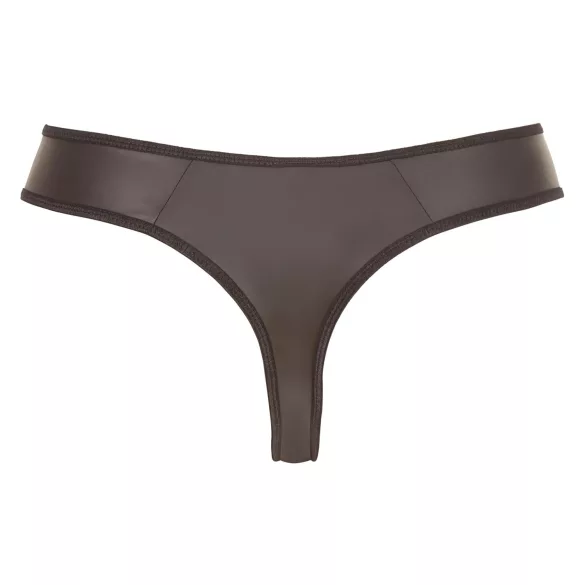 Svenjoyment - tanga bărbați lucioasă cu fermoar și strasuri - negru - 2XL