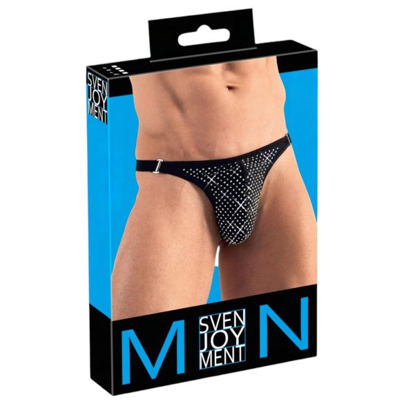 Svenjoyment - tanga bărbătească cu strasuri (negru)