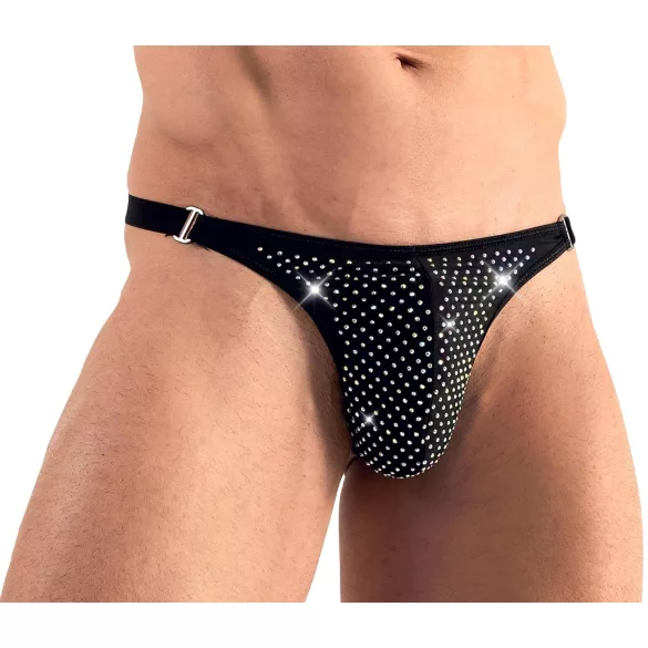 Svenjoyment - tanga bărbați cu strasuri - negru