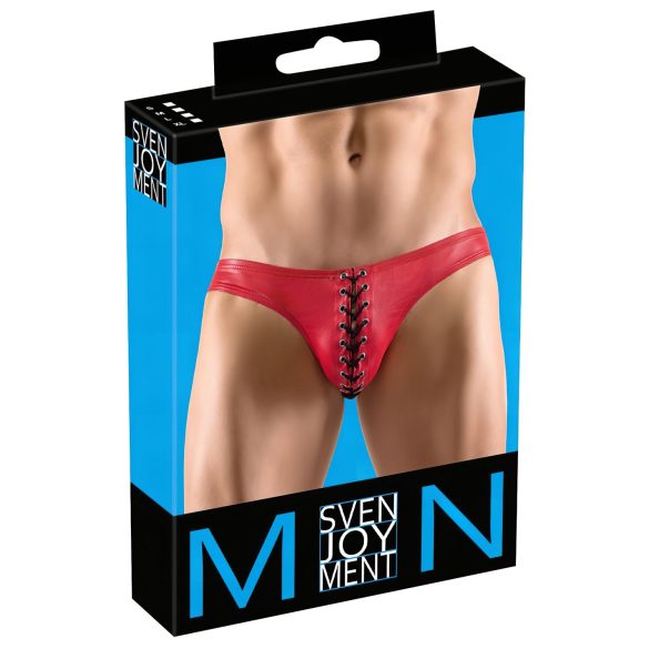 / Svenjoyment - lenjerie masculină cu șireturi, negru cu roșu
